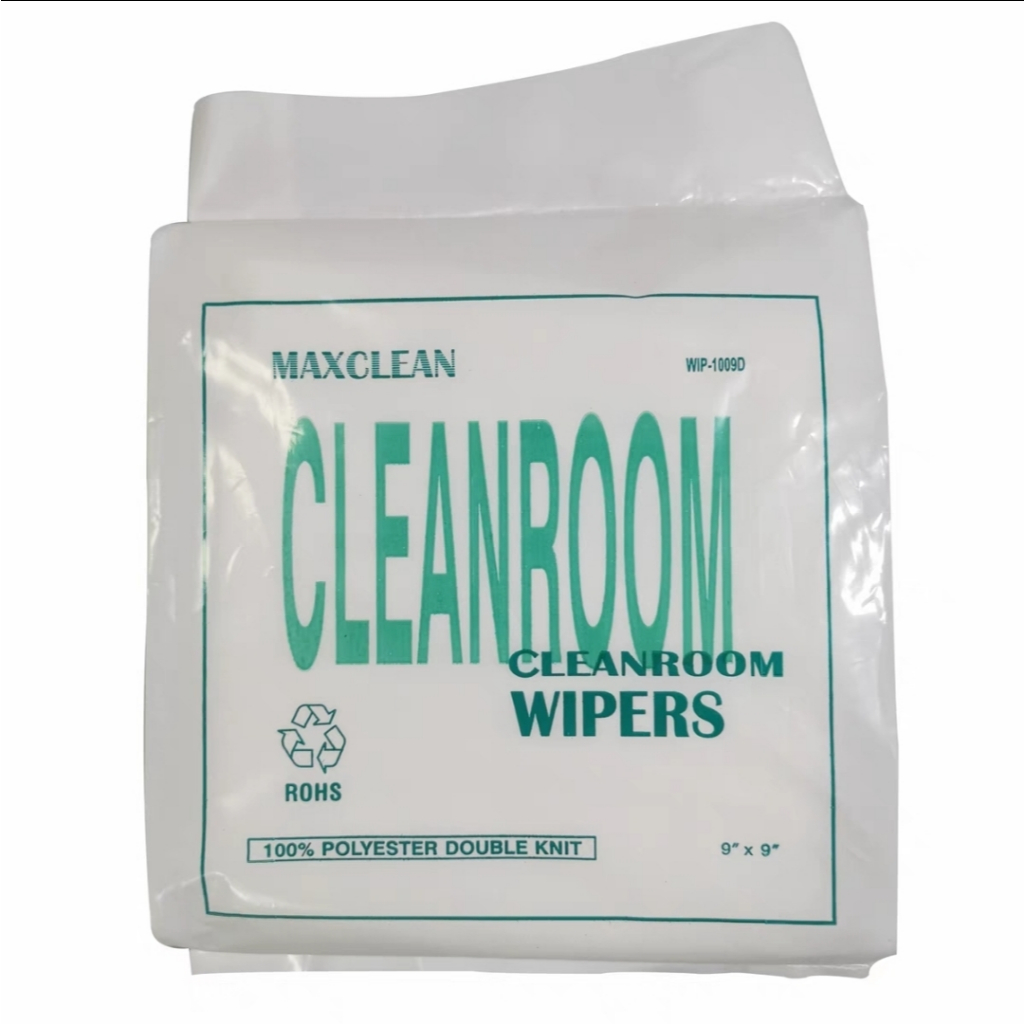 Cleanroom Wipers ผ้าสำหรับทำความสะอาดห้องคลีนรูม polyester 100% ไร้ฝุ่น Double knit ขนาด 9x9 นิ้ว (150 แผ่น)