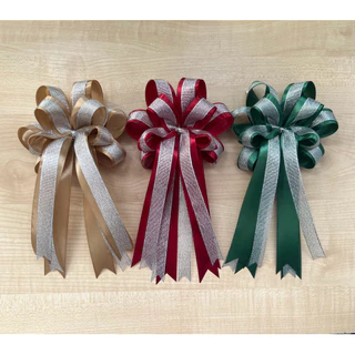 โบว์ขนาดใหญ่/ชิ้นละ25บาท(แพ็ค5/10ชิ้น)ขนาด13*25ซม./โบว์ผ้าคาดด้วยริบบิ้นทราย/โบว์สำเร็จรูป