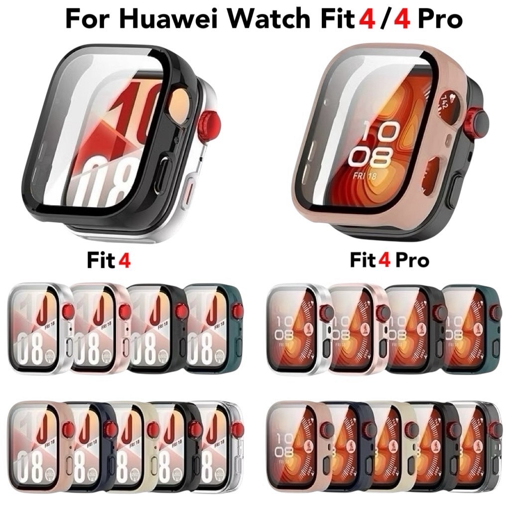เคส Huawei Watch Fit 4 / 4 Pro (TPU และฟิล์มกระจกนิรภัย PC) สวยงามมีหลากหลายสี