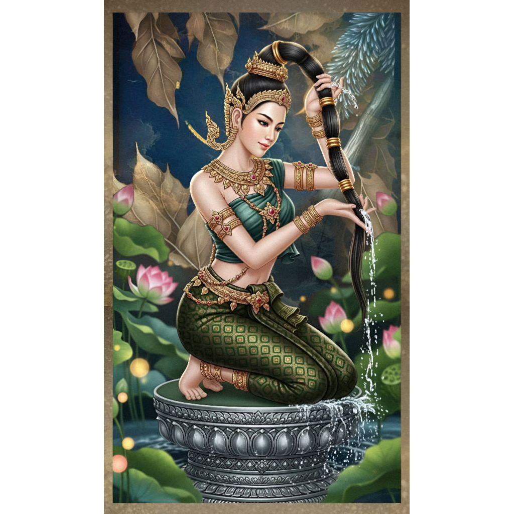 รูปโปสเตอร์ พระแม่ธรณี 25*42 cm ไม่มีกรอบ ติดผนัง ภาพมงคล เสริมฮวงจุ้ย ตกแต่งบ้าน