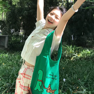 กระเป๋าพับเก็บได้ EAZY Have You Seen My Dog กระเป๋าชอปปิง ถุงผ้าพับได้ Eco Bag ลายหมาน่ารัก สไตล์เกาหลี JOGUMAN 2026