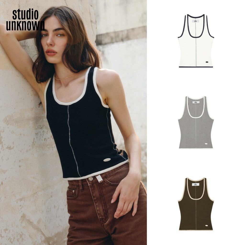 STUDIO UNKNOWN - Bruce Tank Top (อก29-40“) เสื้อกล้ามดีเทลต่อตะเข็บ
