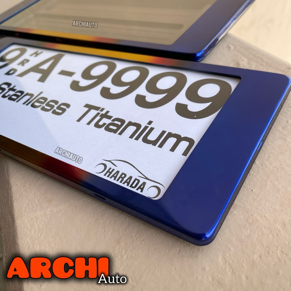 กรอบป้ายกันน้ำ สแตนเลส HARADA ขนาดมาตรฐาน1คู่ หน้า-หลัง A-9999 รุ่นขอบใหญ่ / ไทเท ราคา ถูกที่สุด ดีลบีเคเค แกลเลอรีภาพที่ 5
