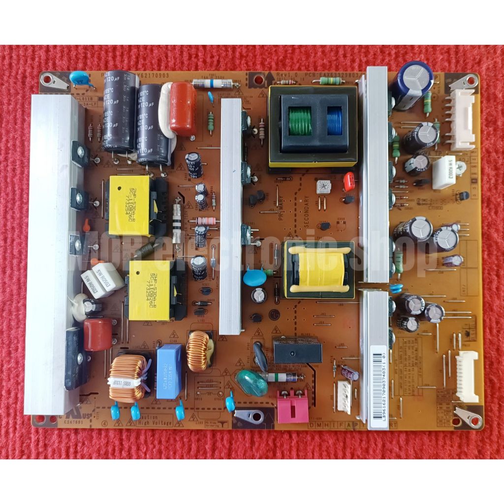 เพาเวอร์ซัพพลาย พลาสม่าทีวี LG สำหรับรุ่น 42PT250R , 42PT350R , 42PW450 พาสบอร์ด EAX63329803/1