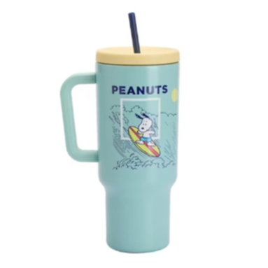 TORA แก้วน้ำพร้อมหลอด Snoopy ความจุ 1000 มล. สีน้ำทะเลเข้ม รุ่น RK4095H SNOOPY25