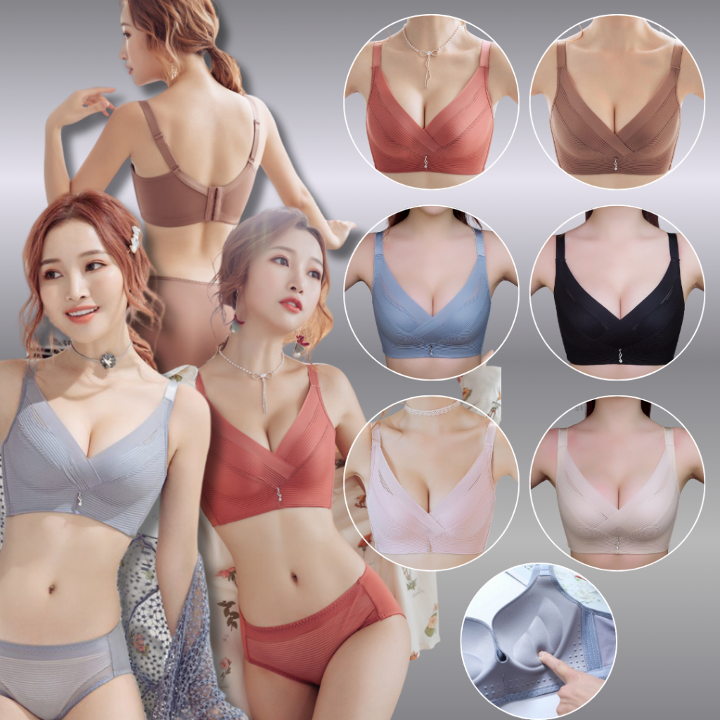 💥Angle Bra 💥 (N262) เสื้อชั้นในลายผ้าร่อง ดีไซน์เรียบหรู ฟองน้ำกระชับทรงอก เซ็กซี่ สวมใส่สบาย