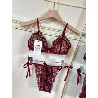 SPND【พร้อมส่ง】So89 เซตชั้นในลูกไม้ เสื้อในตะขอหน้า+กกน แต่งสายผูกเอว เนื้อผ้านุ่มละมุน สวยแซ่บ