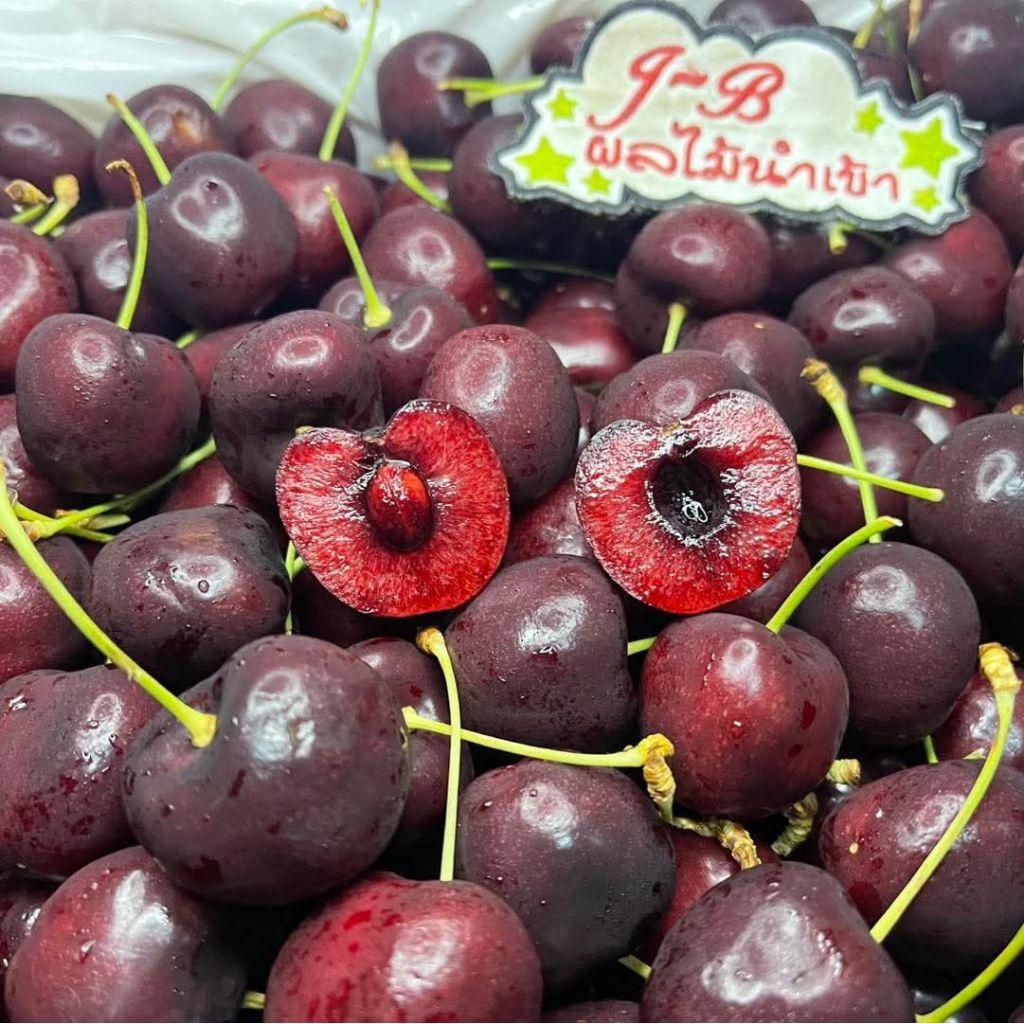 🚀 เชอรี่ 🍒 พรีเมี่ยม USA เกรด A นำเข้าสหรัฐอเมริกา สุดคุ้ม สวยงาม หวาน สวย สด ก้านเขียว ราคาพิเศษ 🚀