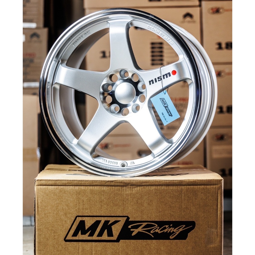 ล้อ NISMO งาน MK ขอบ18 สีซิลเวอร์ 5รู114.3 พร้อมจุ๊บเหล็ก สำหรับรถกระบะ/รถบรรทุก