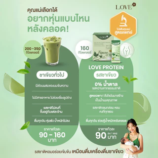 Love Plant Based Protein เลิฟ โปรตีนพืช สูตรแพทย์ รสชาเขียว (Matcha) สูตรดูแลหุ่นหลังคลอด