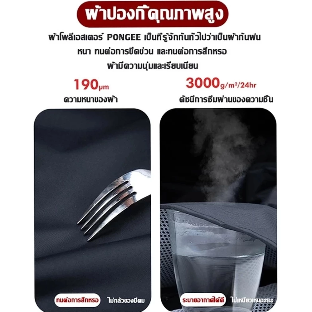 เสื้อกันฝนมอเตอร์ไซค์ มีแถบสะท้อนแสง ขนาด M/L/XL/2XL/3XL thumbnail 9