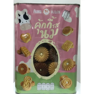 ขนมปังปิ๊บ กิเลน คุกกี้ทานตะวันทูโทน รสนมผสมรสโกโก้ น้ำหนักรวมปี๊ป 1.5 กิโลกรัม