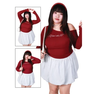 kome.offi (S-4XL) เสื้อไหล่ตก รุ่น windy top