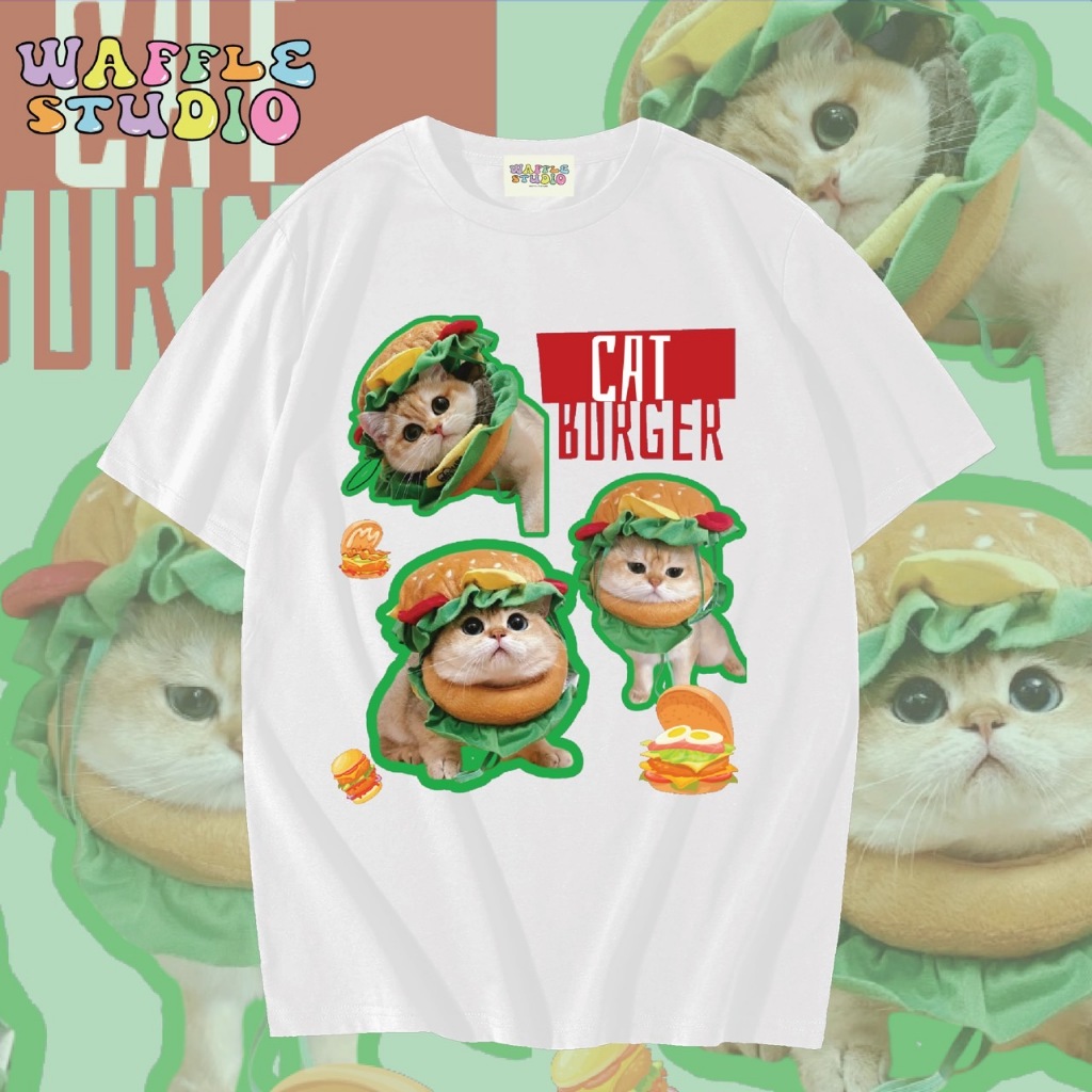 [ ส่งฟรี 🔥 ] WS1557 เสื้อยืดโอเวอร์ไซส์ ผ้าคอตตอน 100% เสื้อยืดเกาหลี เสื้อยืด น้องแมว แมว cat lover ลายแมว