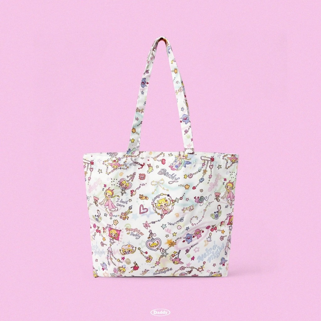 DADDY | Weird Night Tote Bag กระเป๋าผ้าแคนวาส พิมพ์ลาย สุดน่ารัก