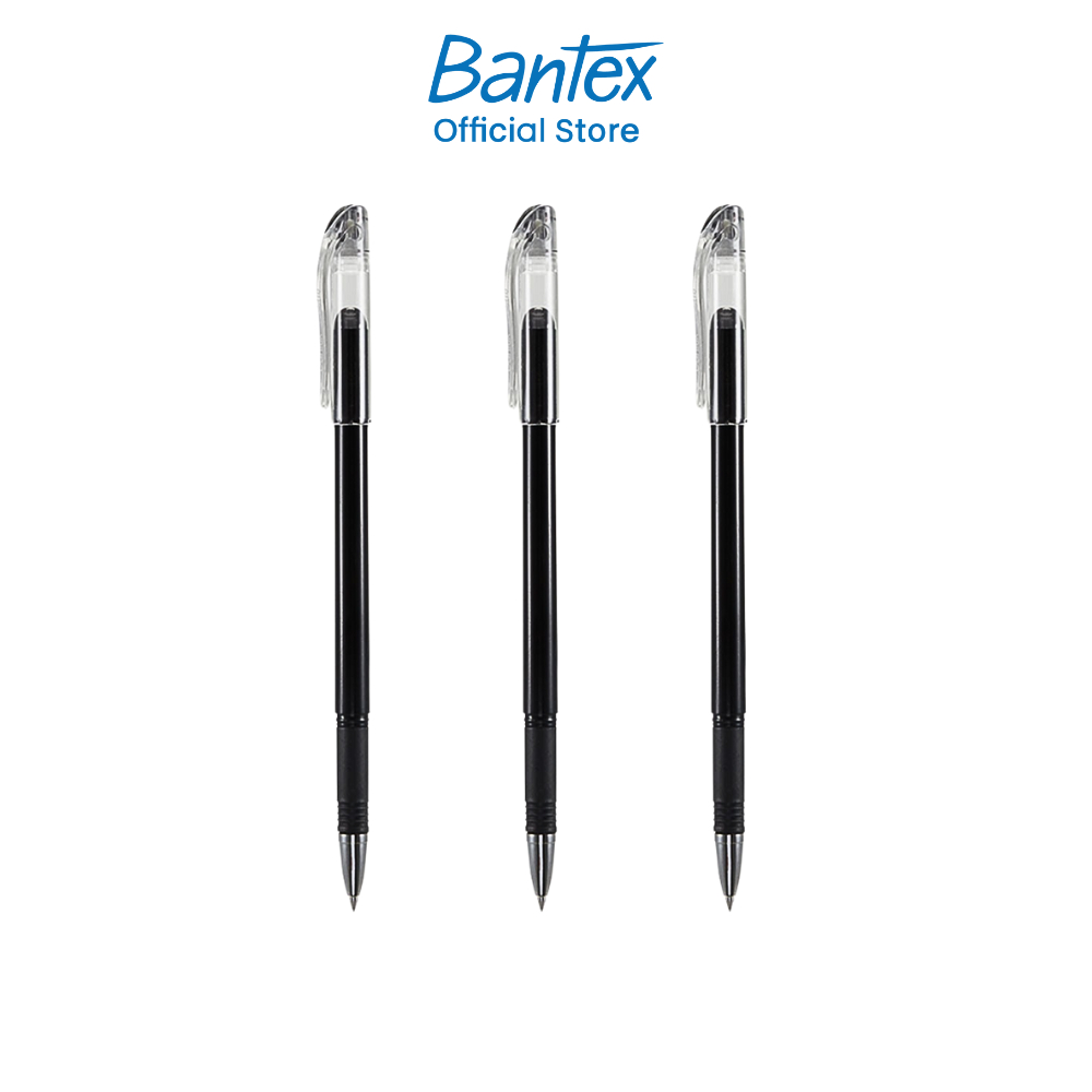 Bantex ปากกาเจล 0.5 มม. ไส้ปากกาสีดำ เขียนลื่น หมึกเข้ม แห้งไว ไม่เยิ้ม น้ำหมึกสีดำชัดเจน Gel Pen