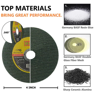 ชุดใบตัดเหล็กบาง 4 นิ้ว 100 แผ่น ขนาด 107x1.2x16mm สำหรับเครื่องเจียร์