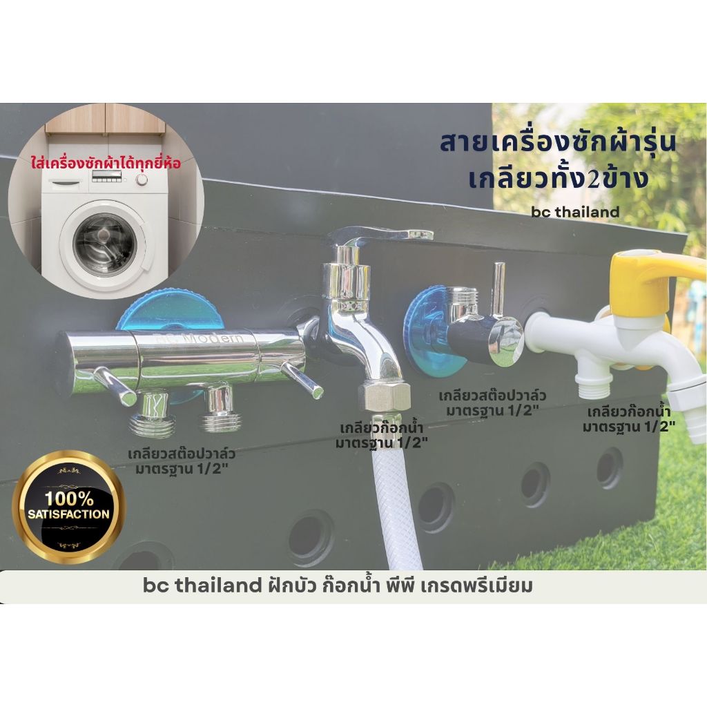 สายเครื่องซักผ้า สายน้ำดี ทนแรงดัน ใช้หมุนเกลียวเข้ากับปลายก๊อก หมดปัญหาน้ำหยด รั่วซึม - รูปที่ 2