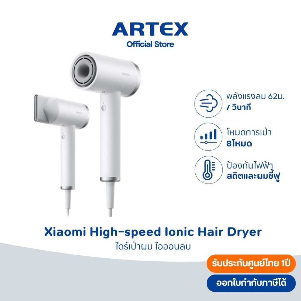 Xiaomi High Speed Ionic Hair Dryer ไดร์เป่าผมไฟฟ้า แบบพกพา I กำลังไฟ 1,600W