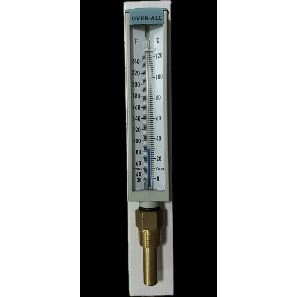 เทอร์โมมิเตอร์ แบบปรอท  ยาว6" Bottom 0-120องศา 1/2"