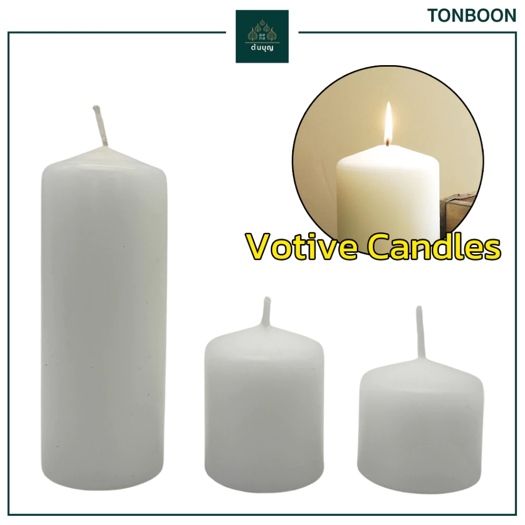 TONBOON - Votive Candle size 1.5" , 2" , 4" for Home Decoration Party Dining Restaurant Church
