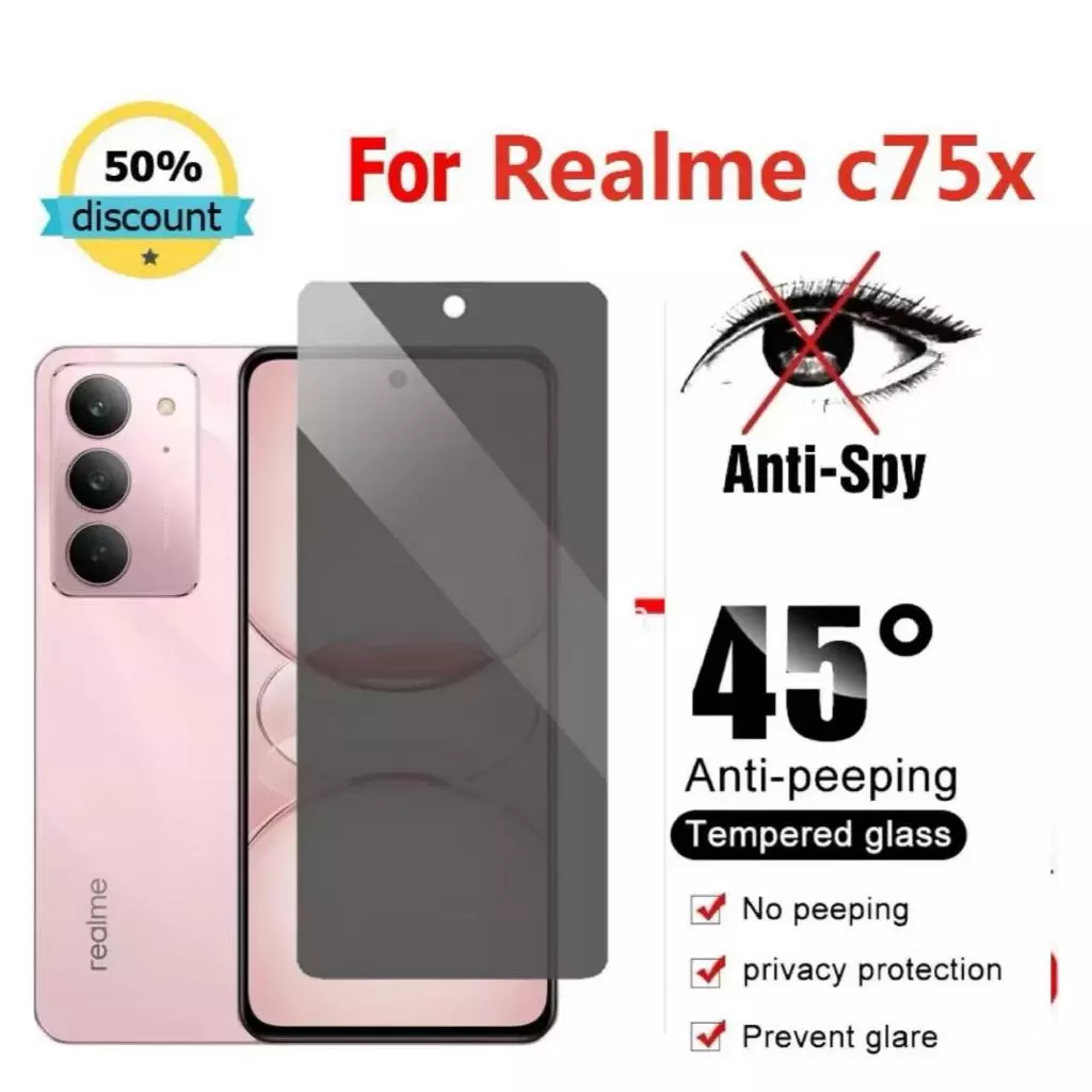 ฟิล์มกันเสือก Realme C71 C75 C75X C61 C63 C65 C67 C51 C53 Note50 Note60 X C55 C33 C35 C30 C30S C11 C20 ฟิล์ม กันมองข้าง