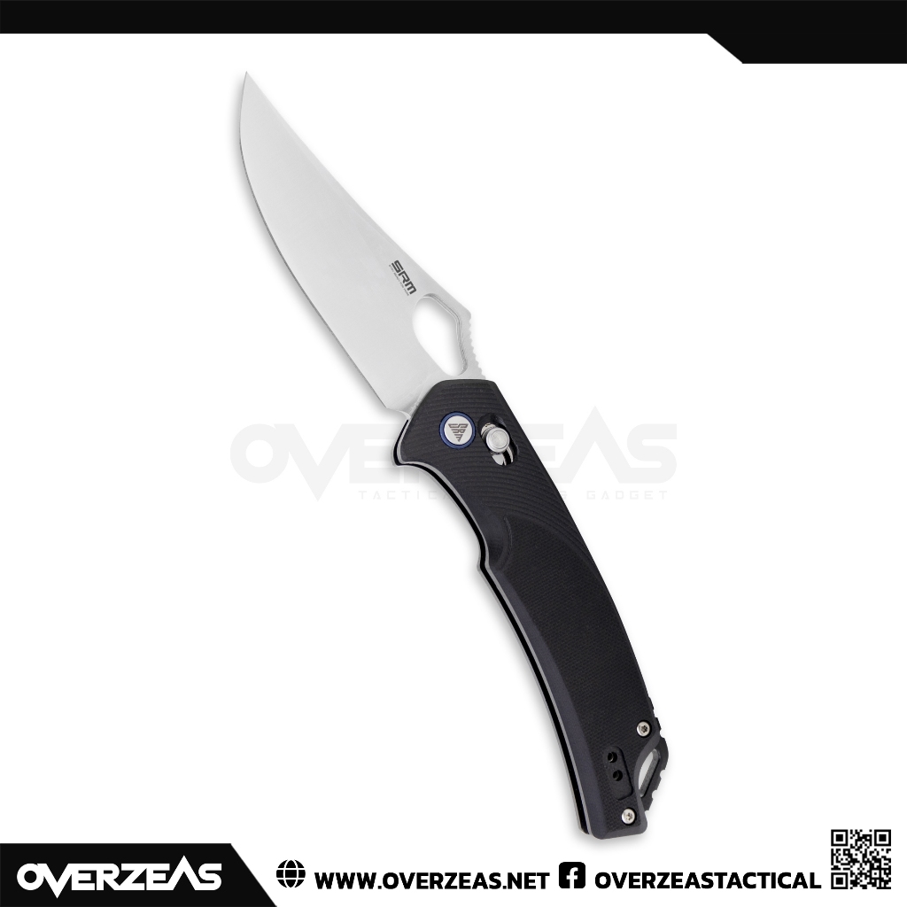 มีดพับ SRM Retreiver Ambi Lock Black G-10 (D2 3.5" Satin),9202
