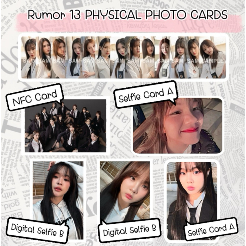 BNK48 Photo cards Rumor Act A  Act B และ 13 physical photo cards มีเก็บเงินปลายทาง