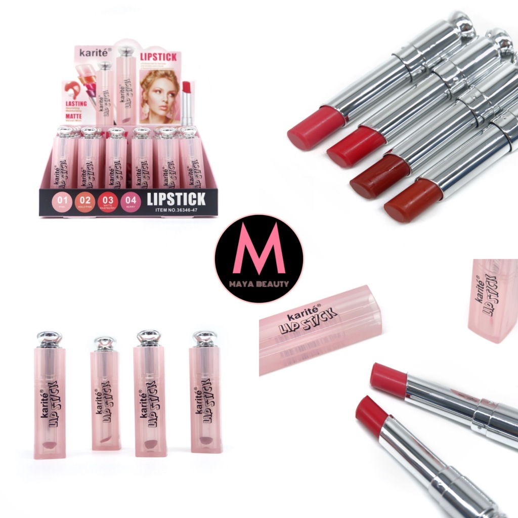 {24แท่ง} Karite Velvet Mist Lipstick ลิปสติกเนื้อโกลว์ เป็นประกาย ให้สีเป็นธรรมชาติ no.36346