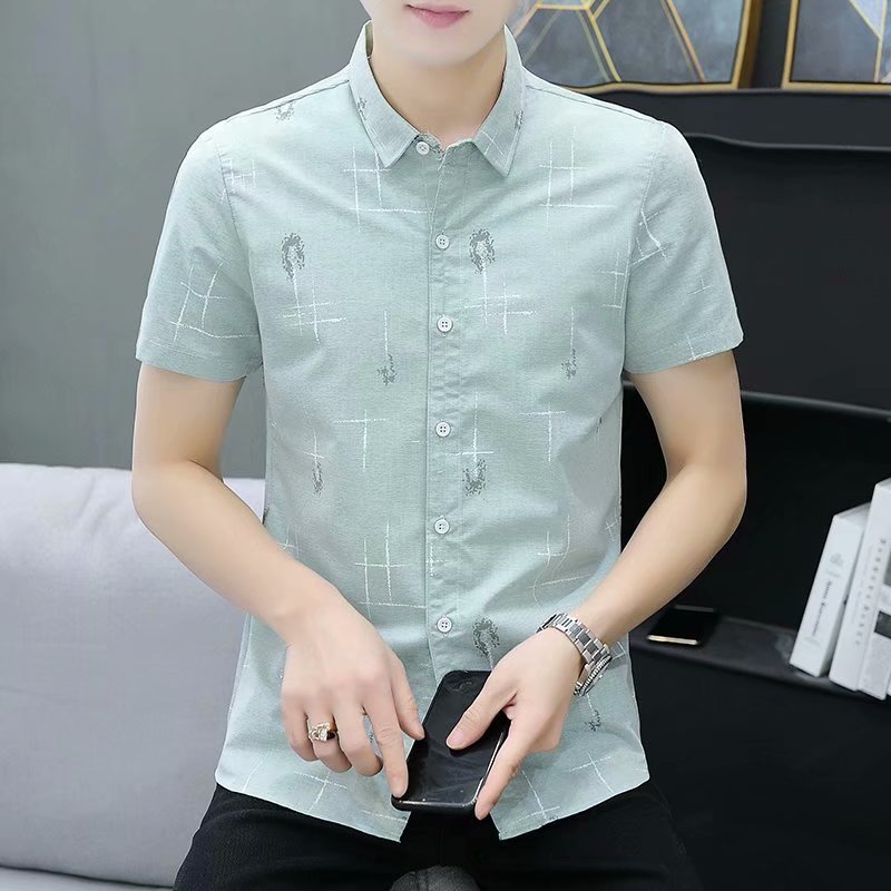 เสื้อเชิ้ต เสื้อแขนสั้นผู้ชายเสื้อเชิ้ตลำลองมีสไตล์ชาย ใส่สบาย สินค้าดีมีคุณภาพ