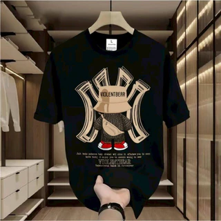 เสื้อยืดคอกลมแขนสั้น พิมพ์ลายตัวอักษรทรงหลวมสไตล์สตรีทวินเทจ เข้ากับทุกการแต่งกายแฟชั่นสําหรับผู้ชาย