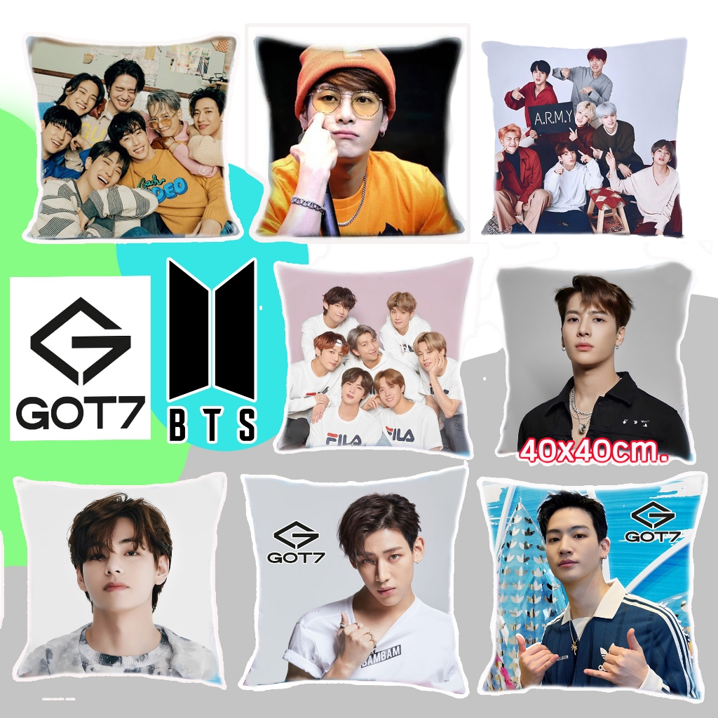 (พร้อมส่งจากไทย) หมอนผ้ากำมะหยี่พิมพ์ลาย GOT7 BTS ขนาด 40x40cm. 60x40cm.