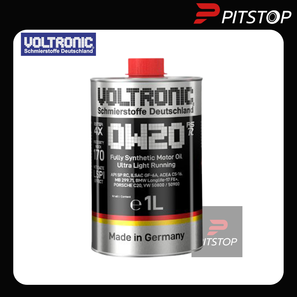 Voltronic RSR 0W20 1L น้ำมันเครื่องเบนซิน ดีเซล สังเคราะห์แท้ MB229.71 จากเยอรมนี