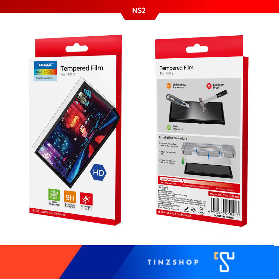 [ Switch2 ] DOBE TNS-3166B / TNS-3166 HDTempered Glass Film กันรอยกระจก Nintendo Switch 2