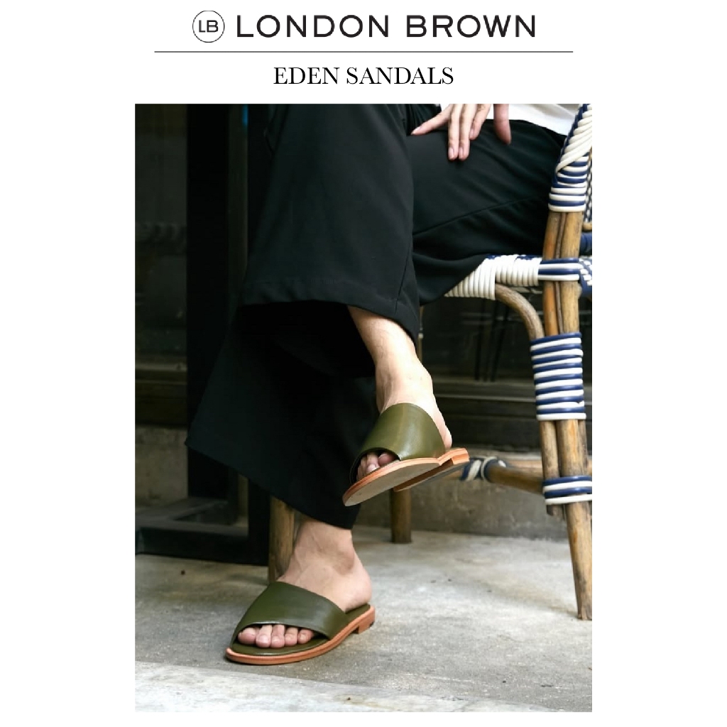 LONDON BROWN - EDEN รองเท้าแตะหนังแบบสวม