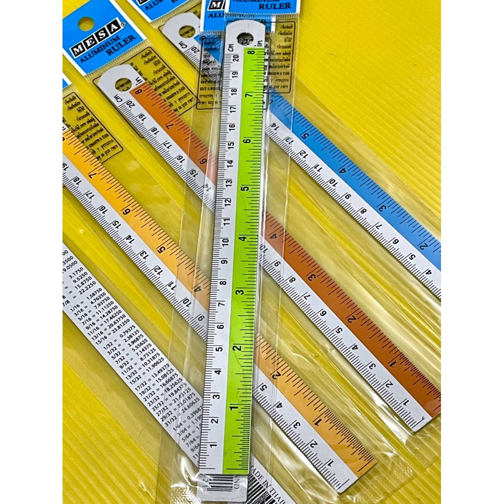 ไม้บรรทัดอลูมีเนียม MESA 8 นิ้ว - 20 cm. เกรด A ไม่ลอก ตัวหนังสือคมชัด (ราคาส่ง)