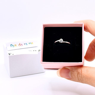 [พร้อมส่ง สินค้าแท้ 💯 ] (แถมกล่อง) แหวนหัวใจแพน Clear Tilted…