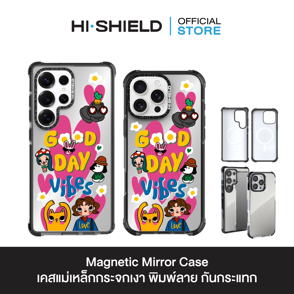 HI-SHIELD Magnetic Mirror Case รุ่น Debby S182 - เคสแม่เหล็กกระจกเงากันกระแทก [iPhone15/16/17/18/S25/S26Ultra]