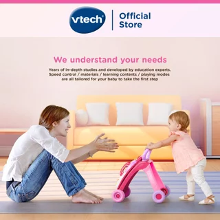 VTech วีเทค รถหัดเดินเด็ก เสียงดนตรี ปรับความเร็วได้ แผงกิจกรรมเรียนรู้ ของเล่นเด็ก 9 เดือน 1 ปี 1.5 ปี Walker (สีชมพู)