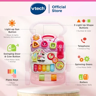 VTech วีเทค รถหัดเดินเด็ก เสียงดนตรี ปรับความเร็วได้ แผงกิจกรรมเรียนรู้ ของเล่นเด็ก 9 เดือน 1 ปี 1.5 ปี Walker (สีชมพู)