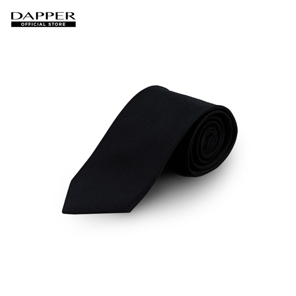 DAPPER เนคไท 7.5 cm Square Weave Tie สีดำ (TIE/BK/818RJ2)