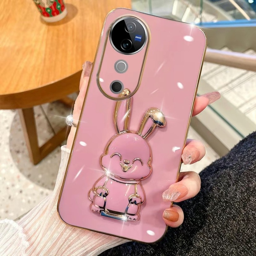 ตั้งได้ หมุนได้ เคสโทรศัพท์ สำหรับ VIVO V70 V60 V50 V40 V40PRO V40LITE V30E V29 ลายการ์ตูน กระต่าย หรูหรา
