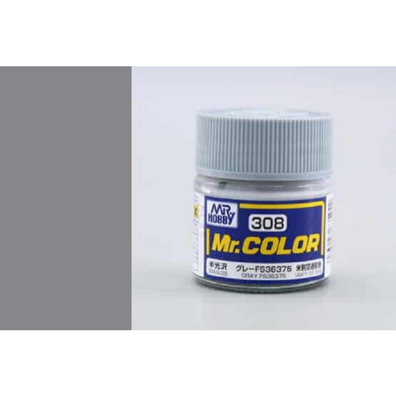 Mr Color, Mr Hobby C308 สี Gray FS36375 (ของแท้จาก GSI JAPAN) 10ml
