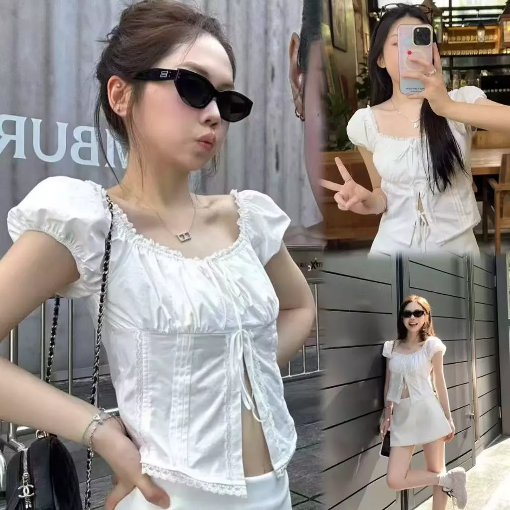 🌸Beach Bikini🌸เสื้อลูกไม้ เสื้อเวียดนามแต่งระบายสไตล์เกาหลี มาเเรงที่สุดในตอนนี้ สวยน่ารักคิ้วๆๆๆมาก