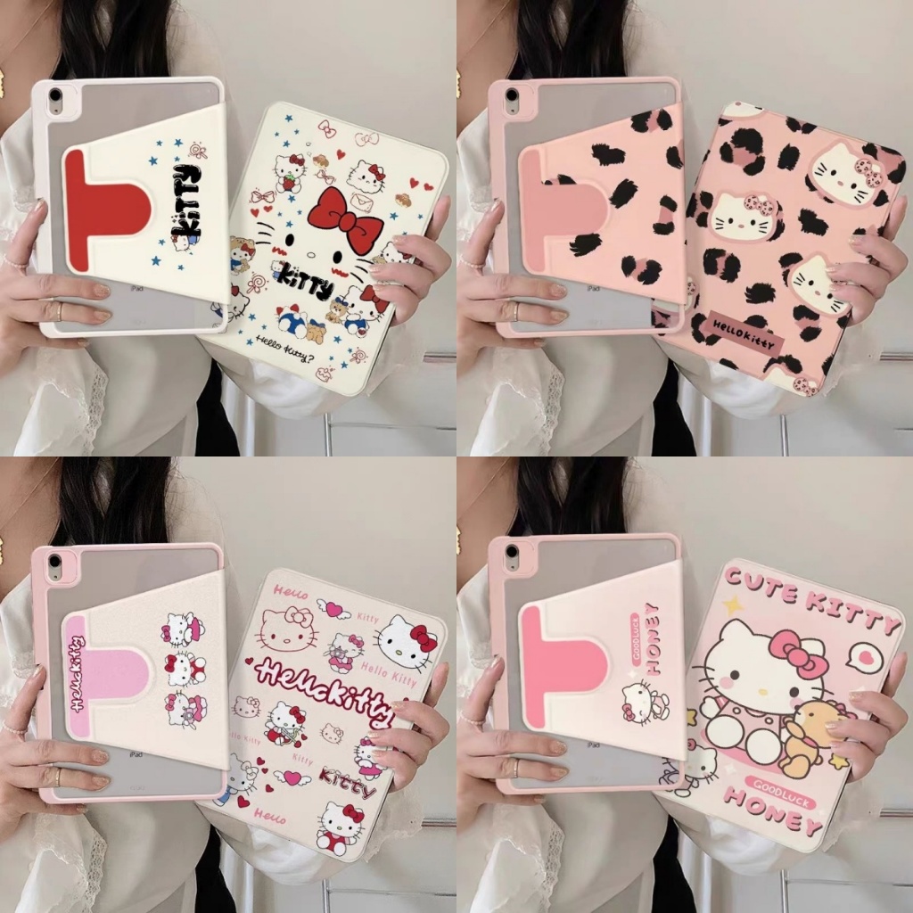 💫พร้อมส่ง💫เคสป้องกัน iPad หมุนได้ 360° ลายลูกแมวสุดน่ารัก มีช่องเสียบปากกา Air7 Air6 Gen11 Gen10 pro11