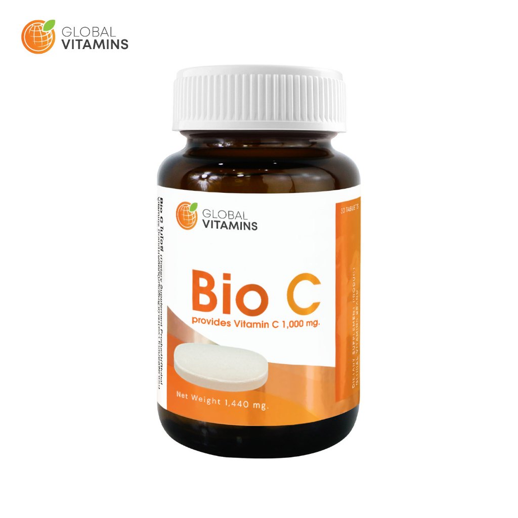 ไบโอซี วิตามินซี 1000 มก. x 1 ขวด โกลบอลวิตามิน Bio C Vitamin C 1000 mg. Global Vitamins วิตามินซี10