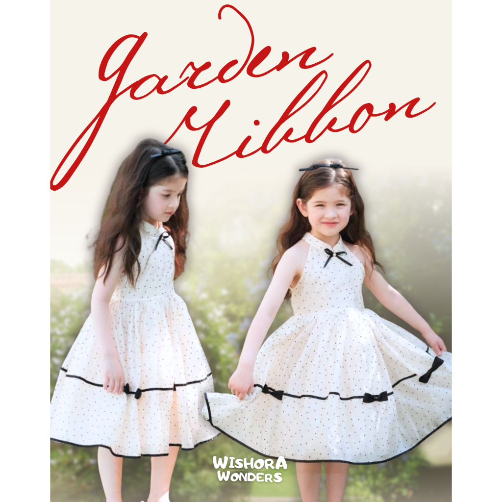 WISHORA WONDERS Garden Ribbon dress เสื้อผ้าเด็ก เดรสเจ้าหญิง เนื้อผ้าสบาย ใส่ปิคนิค สไตล์ฤดูร้อน