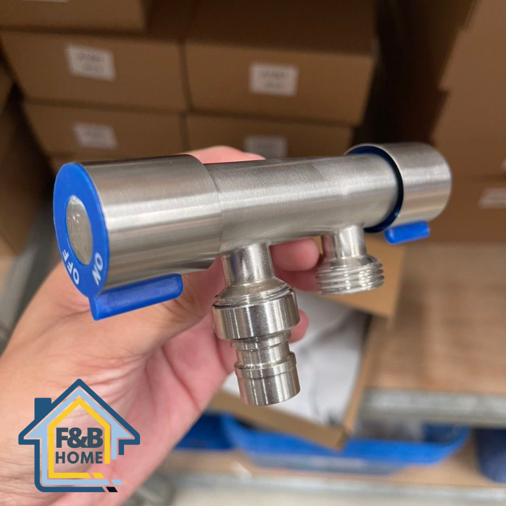 T25B สต๊อปวาล์วคู่ วัสดุสแตนเลส ต่อกับท่อ 4 หุน ระบบเซรามิควาล์ว [สงวนลิขสิทธิ์คลิปและรูป]