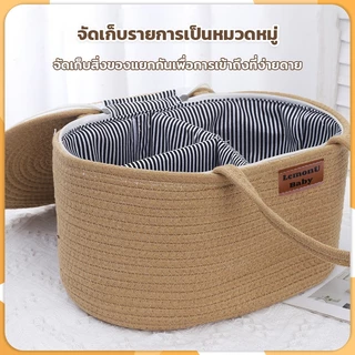กระเป๋าคุณแม่ลูกอ่อน กระเป๋าคุณแม่ กระเป๋าเก็บผ้าอ้อมเด็ก มีฝาปิด พร้อมตัวแบ่งถอดได้