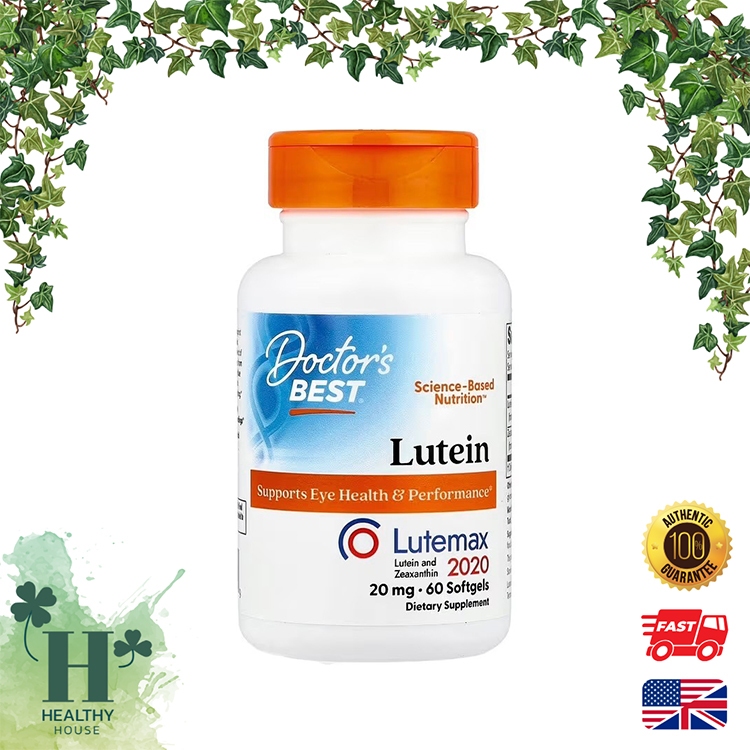 Doctor's Best Lutein with Lutemax 20 mg Zeaxanthin 4 mg ลูทีน ซีแซนทิน 60 เม็ด